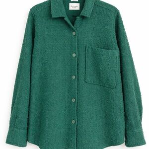 Abercrombie & Fitch Oversized Textured Green Shirt Jacket | Button Up